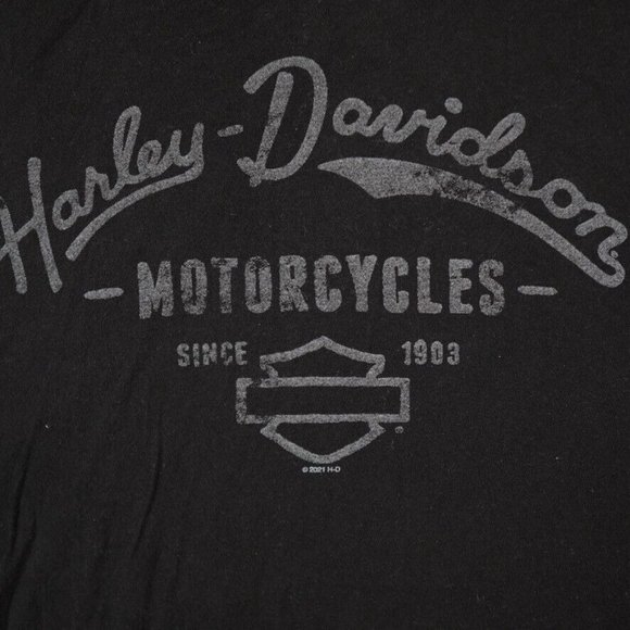 Harley Davidson Shirt Mens Black logo‎ Biker Ride Script Manchester NH Laconia - Picture 4 of 9